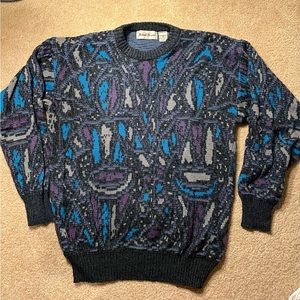 Colorful knit XL crew neck sweater